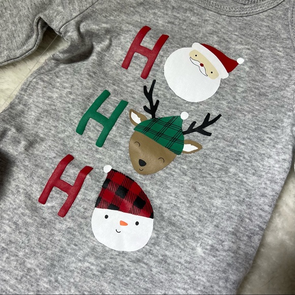 NWOT Just One You by Carters Gray Ho Ho Ho Christmas Body Suit and Pants Set - Picture 5 of 12